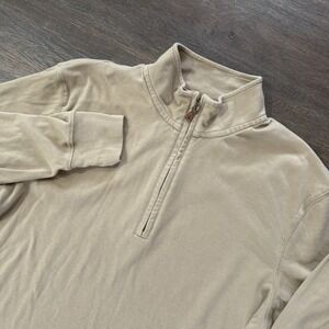 The Normal Brand Tan 1/4 Zip Pullover Men's Sz XL Preppy FAIR Casual
